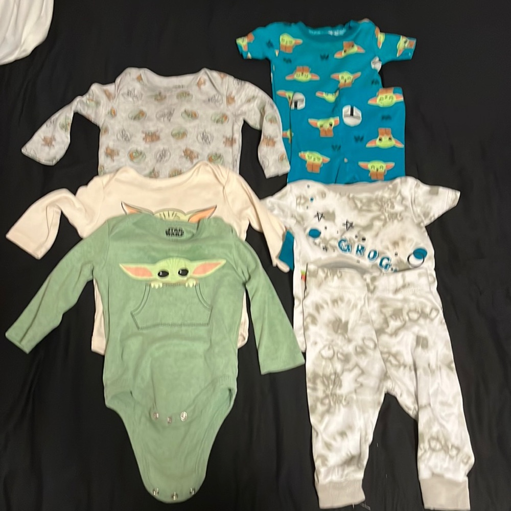 Baby Grogu onesies and pj set